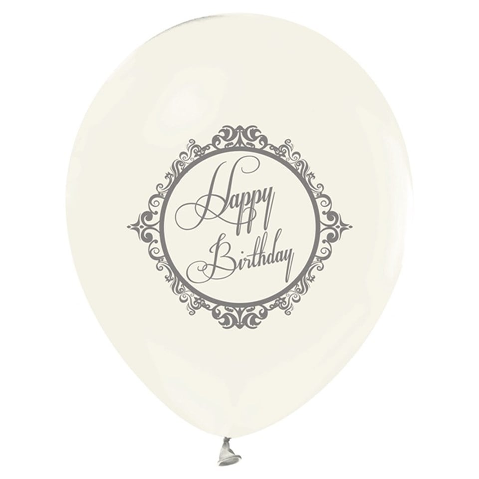 Gümüş Renkte HB Baskılı Şeffaf Balon
