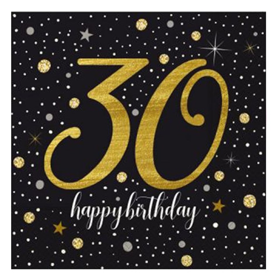 Işıltılı Doğum Günü 30 Yaş, Peçete