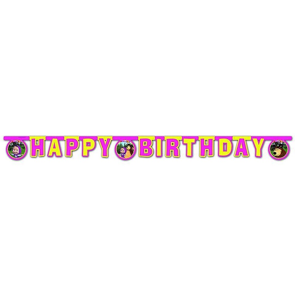 Masha ve Koca Ayı Happy Birthday Banner
