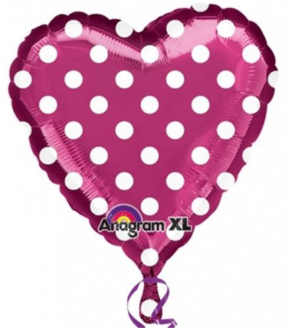 Puantiyeli Pembe Kalp, Folyo Balon