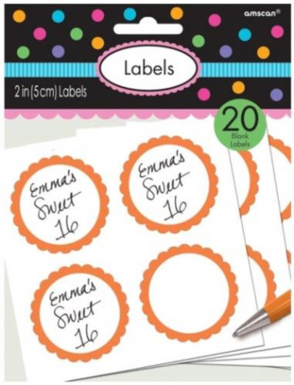 Şeker Büfesi Etiket, Turuncu Kişiselleştir