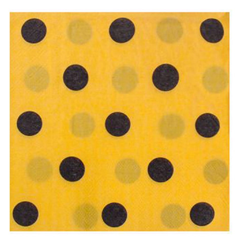 Siyah Puantiyeli Sarı Peçete