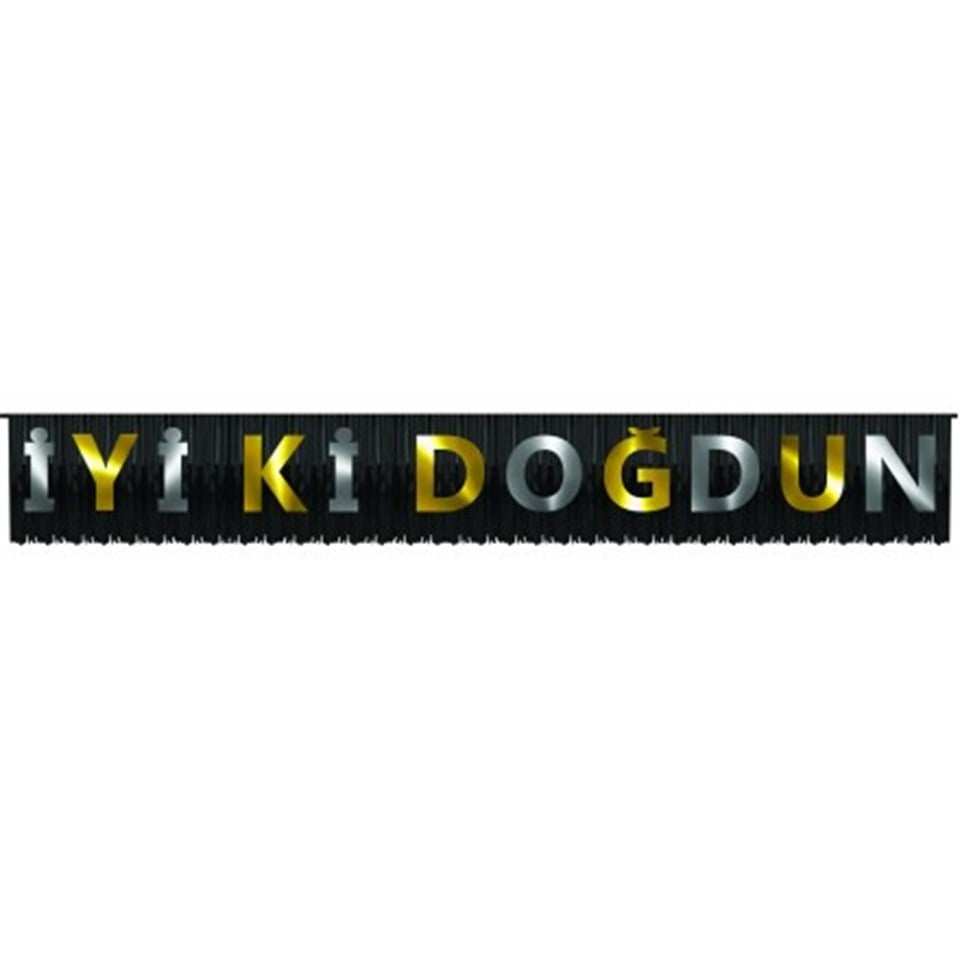 Siyah Püsküllü İyi ki Doğdun Banner