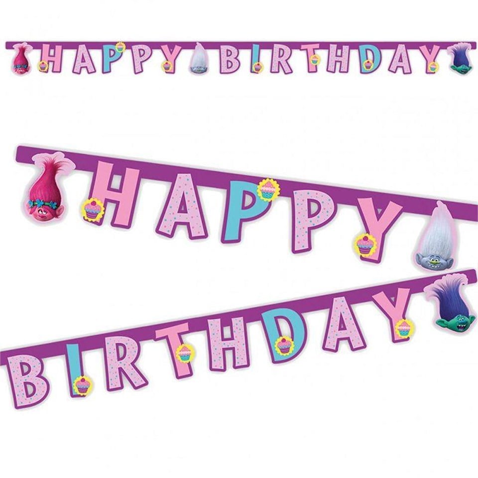 Trolls Happy Birthday Banner