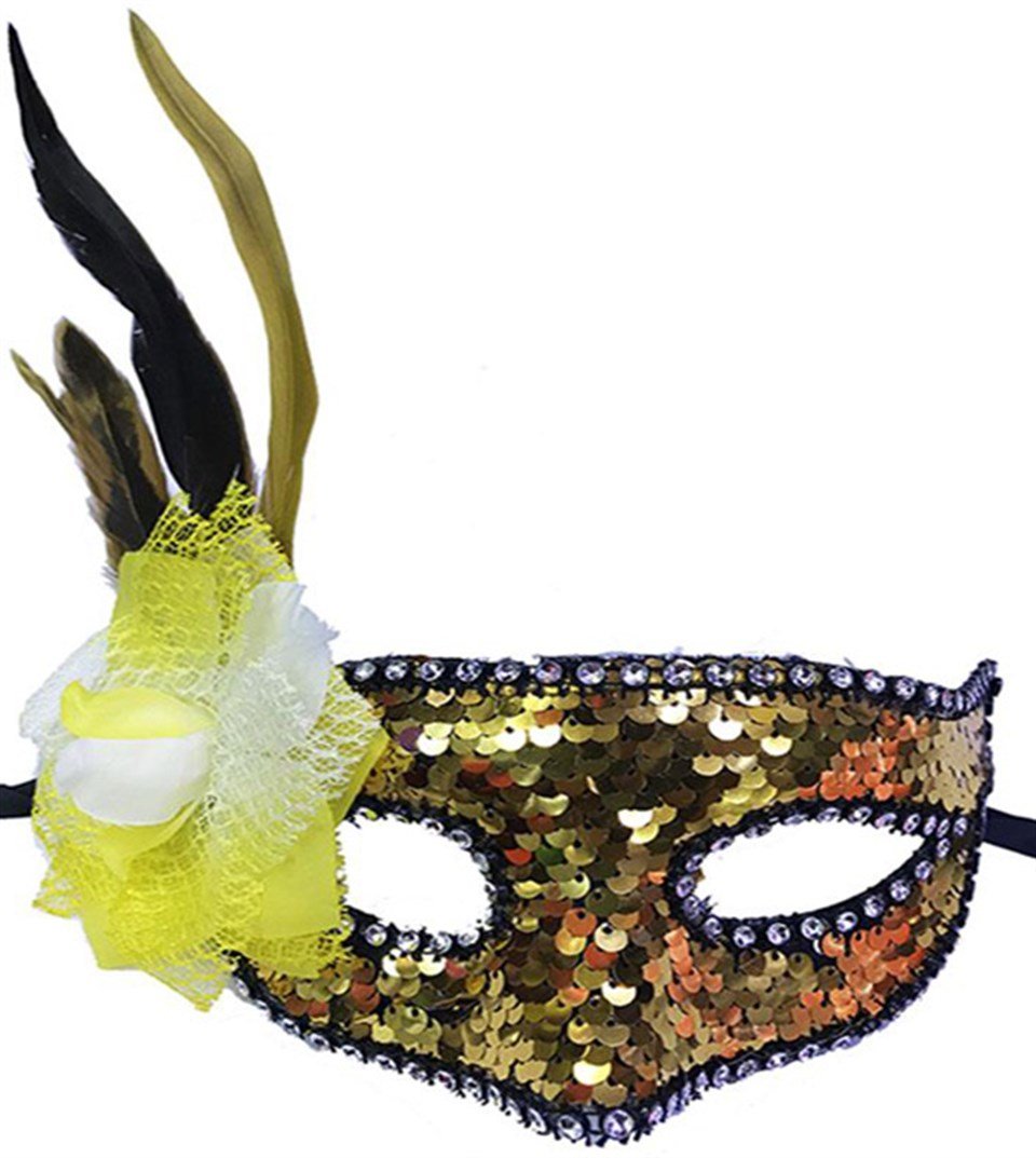 Tüylü Çiçekli Mor Maske