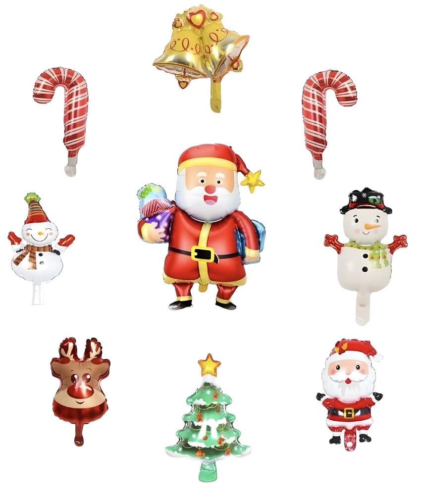 Yılbaşı Figürleri Folyo Balon 9lu