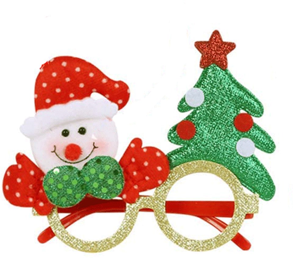 Yılbaşı Kardan Adam ve Ağaçlı Gözlük