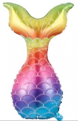 Deniz Kızı Kuyruk Renkli, Supershape Folyo Balon