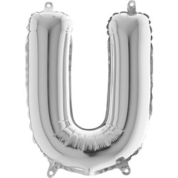 U Harf Folyo Balon Mini Gümüş (35 cm)