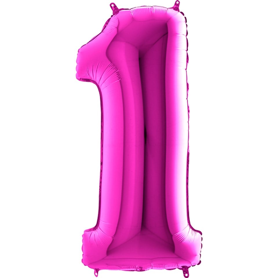 1 Rakam Folyo Balon, Fuşya