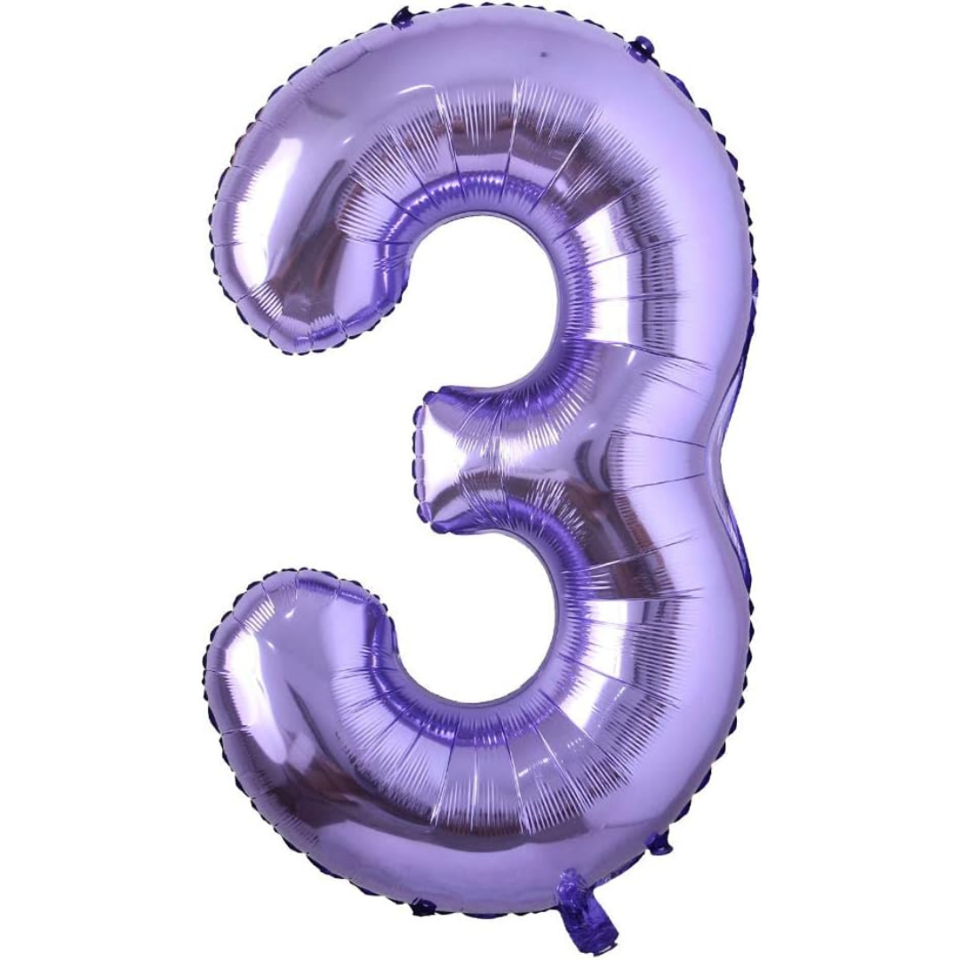 3 Rakam Folyo Balon, Mor 