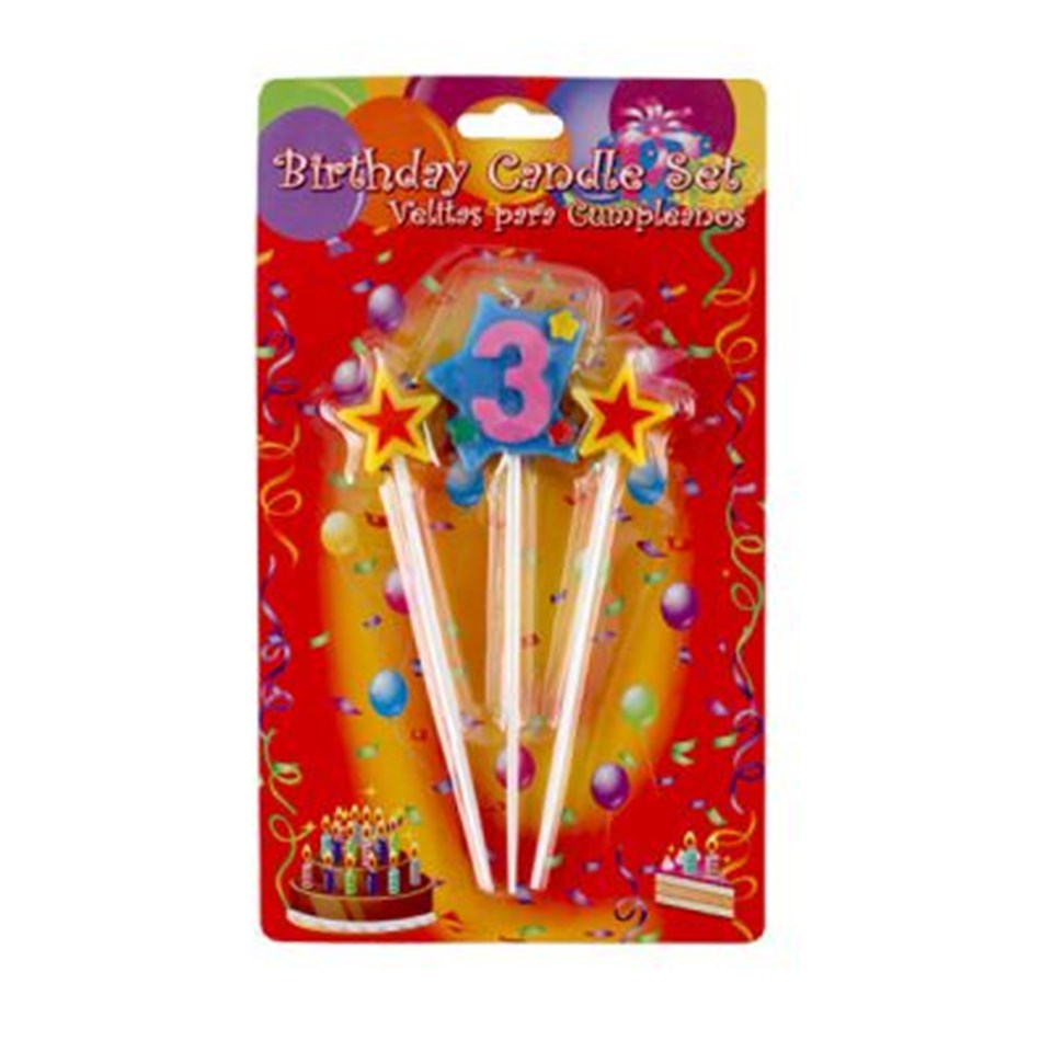 3 Yaş Yıldızlı Mum