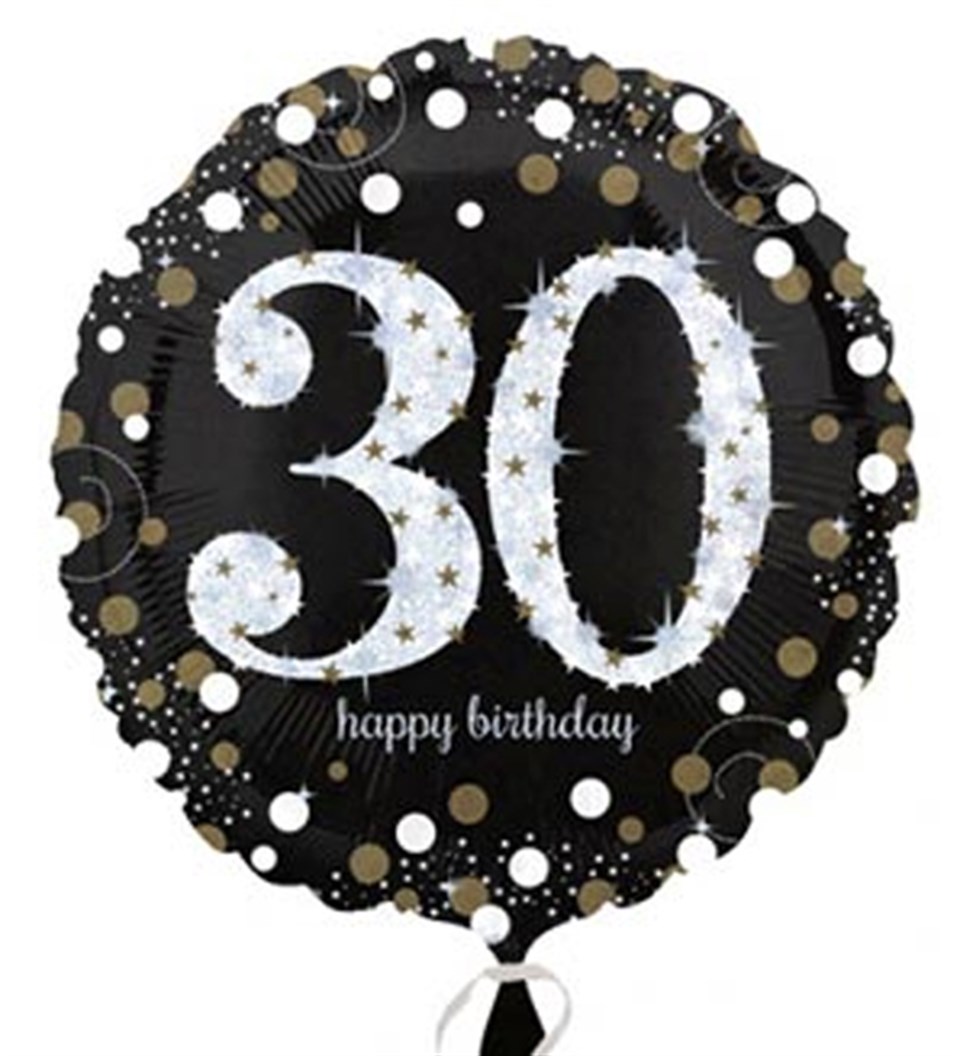 30 Yaş Pırıltılı Gümüş, Folyo Balon