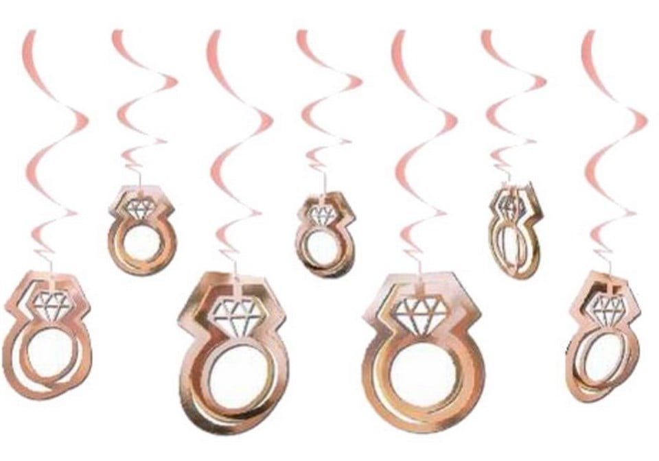 3D Alyans Asmalı Süs RoseGold 11li