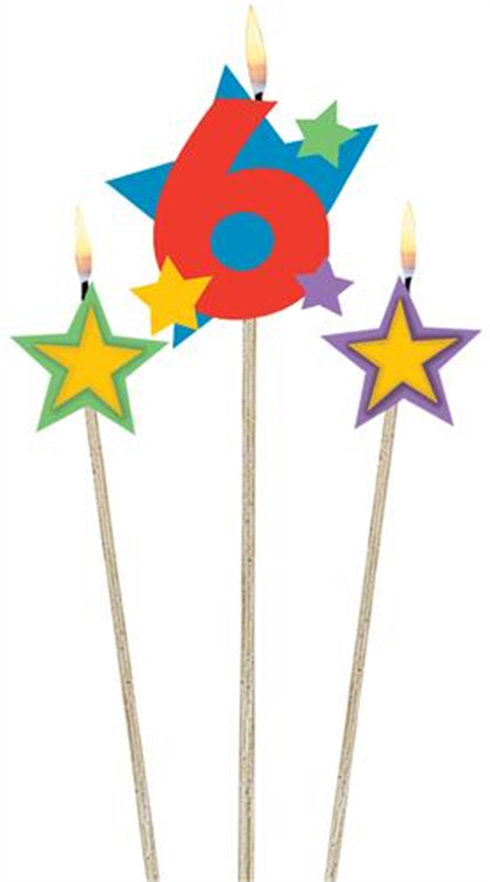 6 Yaş Mum, Yıldız Dekorlu