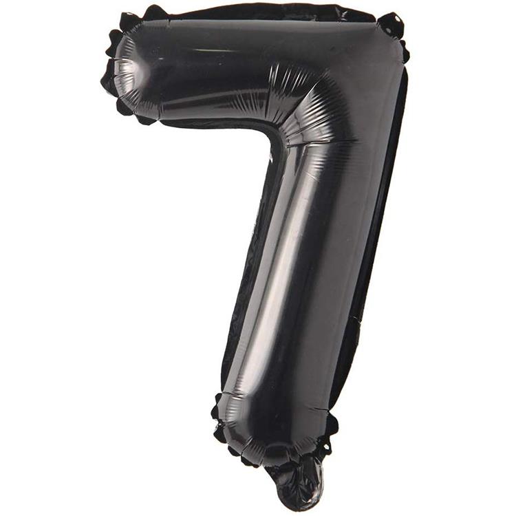 7 Rakam Folyo Balon, Siyah 100cm
