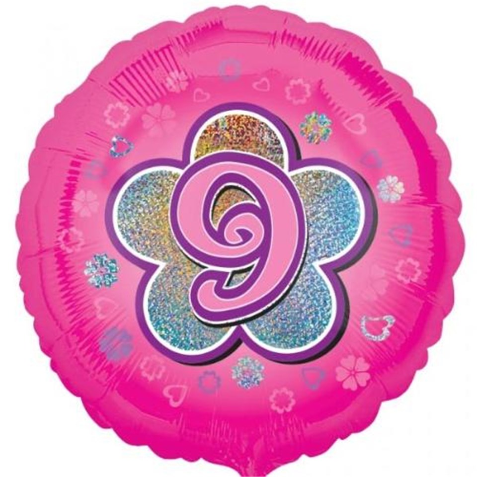 9 Yıldızlı Pembe,Folyo Balon