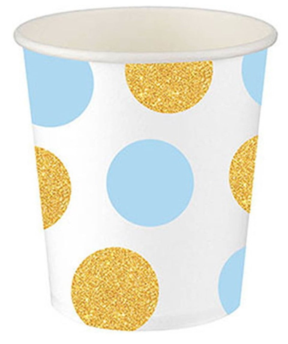 Altın Mavi Puantiyeli Karton Bardak