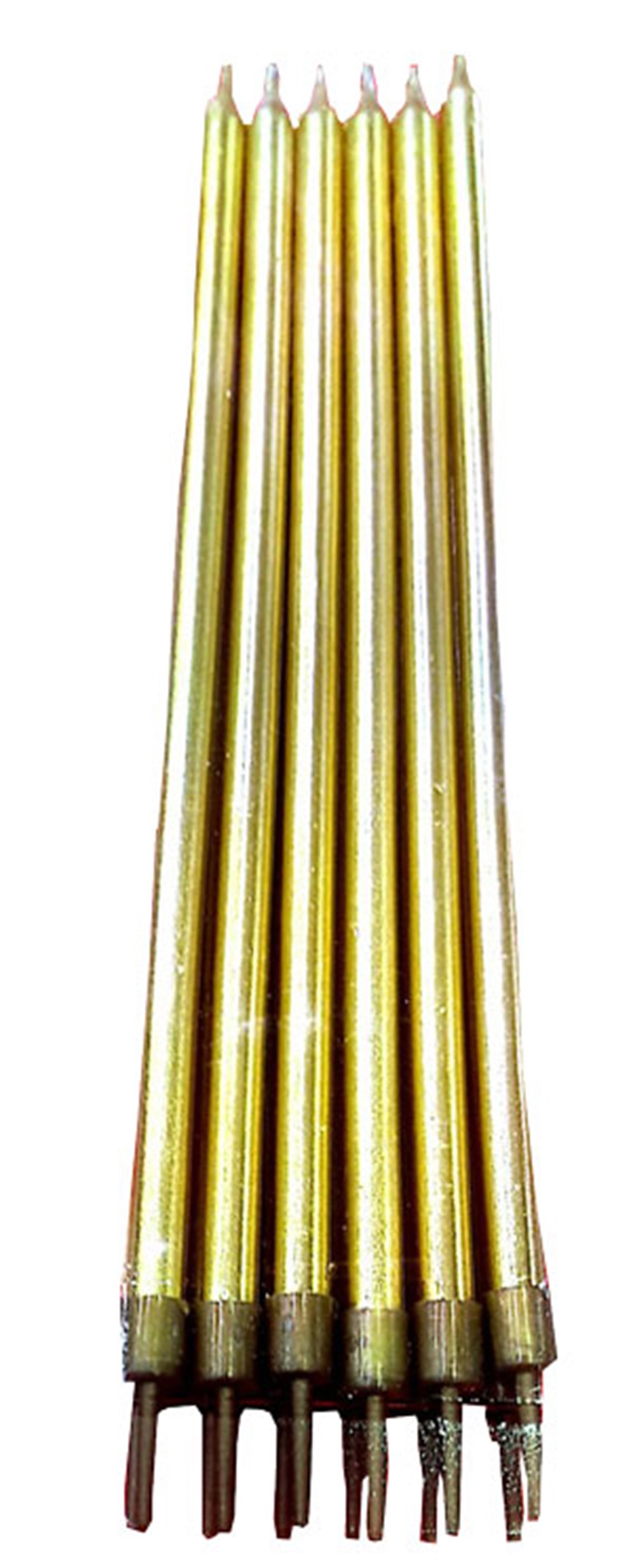 Altın Uzun Altlıklı Mum 12'li