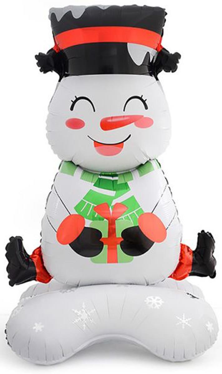 Ayaklı Oturan Kardan Adam Folyo Balon