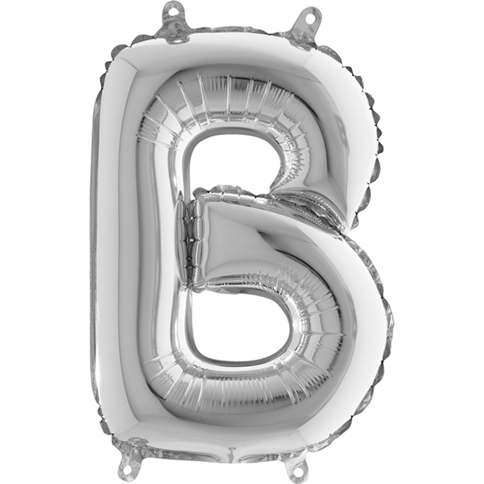 B Harf Folyo Balon Mini Gümüş (35 cm)