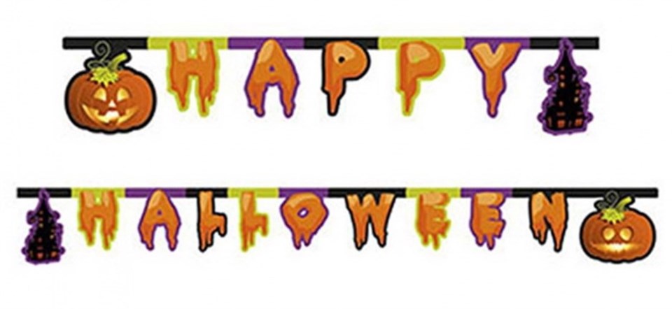 Balkabağı Happy Halloween Harf Afiş