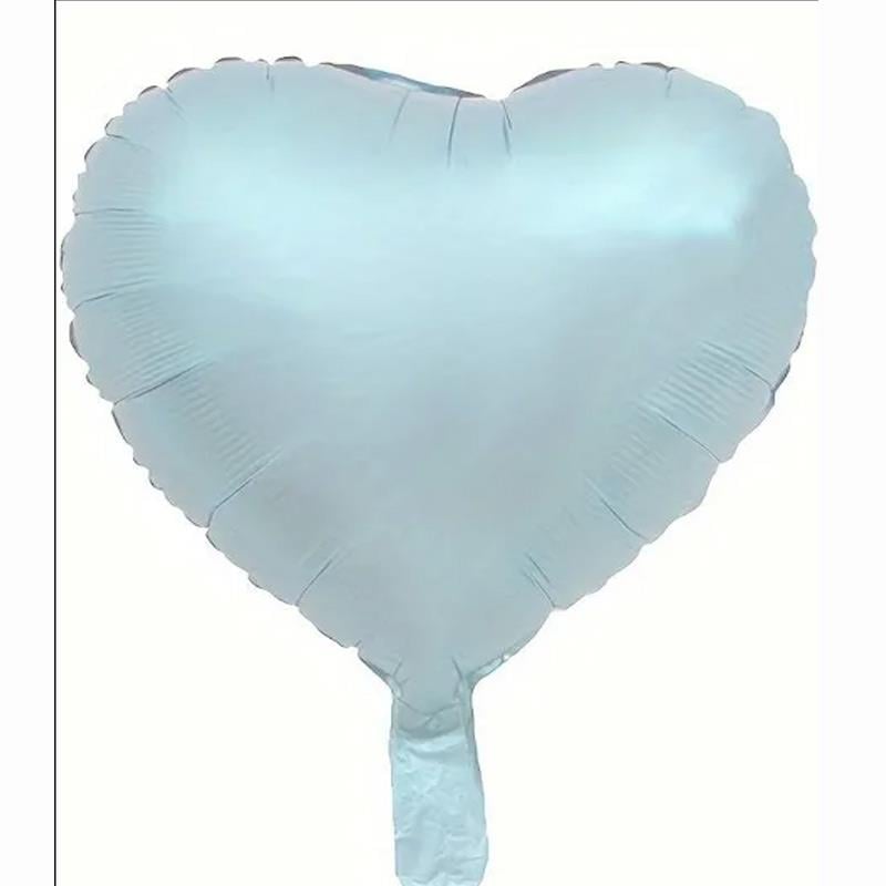 Bebe Mavi Saten Kalp Balon 18