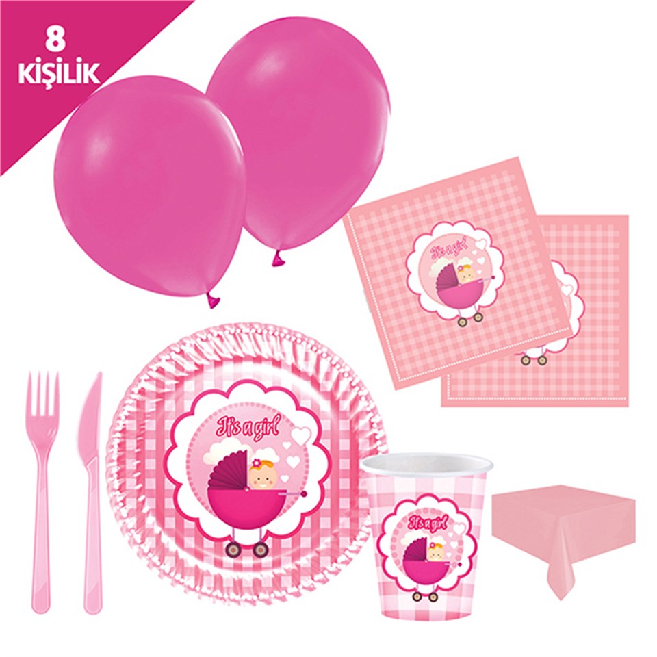 Bebeğim Partisi Pembe, Parti Seti 8 Kişilik