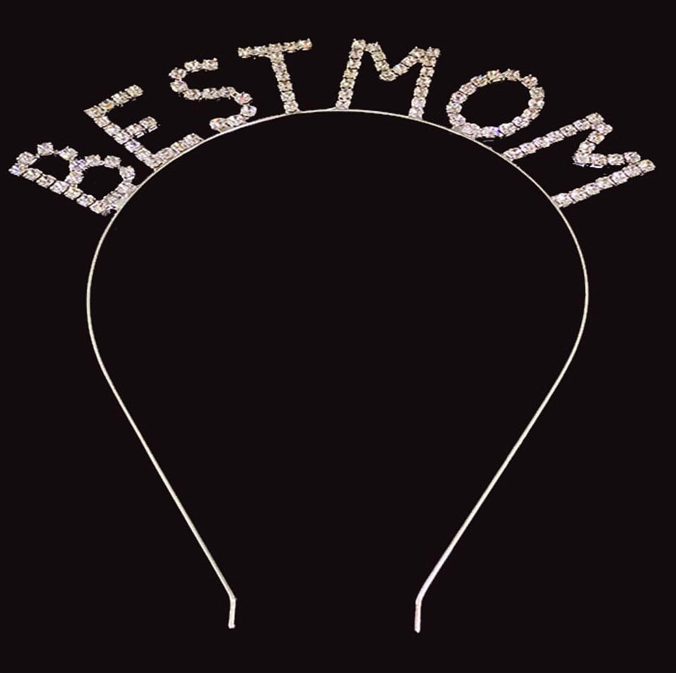 Best Mom Kristal Taşlı Gümüş Metal Taç