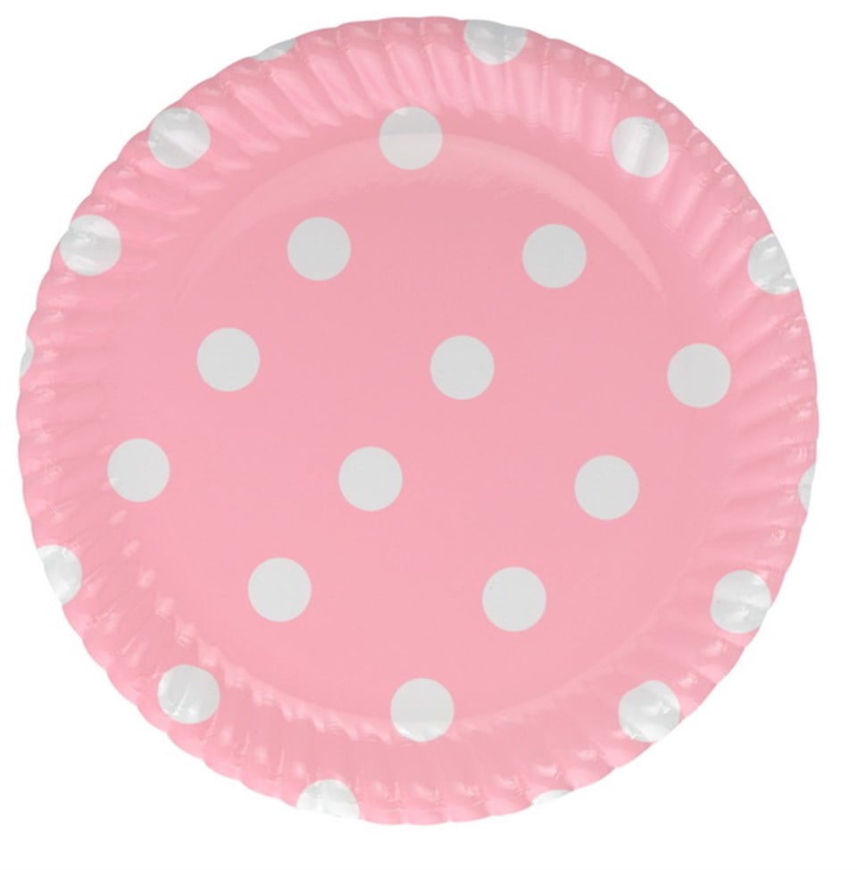 Beyaz Puantiyeli Pembe Tabak