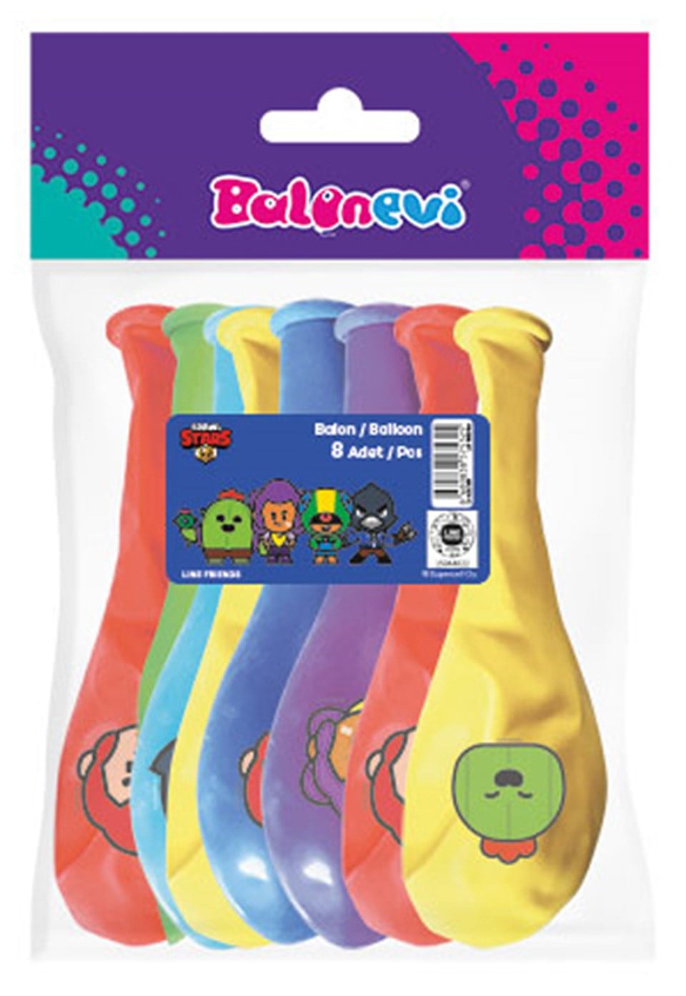 Brawl Stars Balon, 8'li Paket