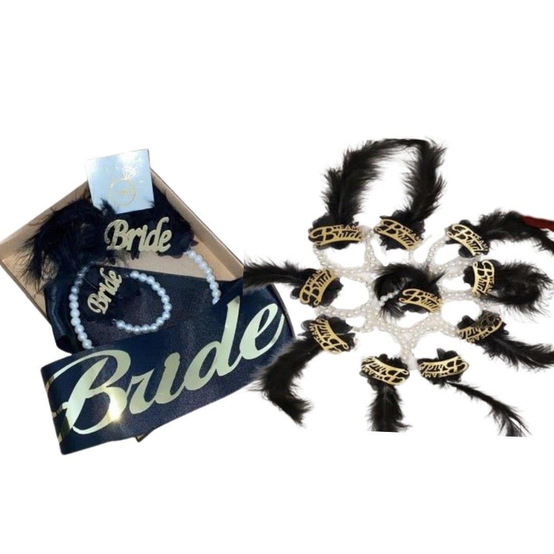 Bride Set, Bride Team  Bileklik Siyah Altin