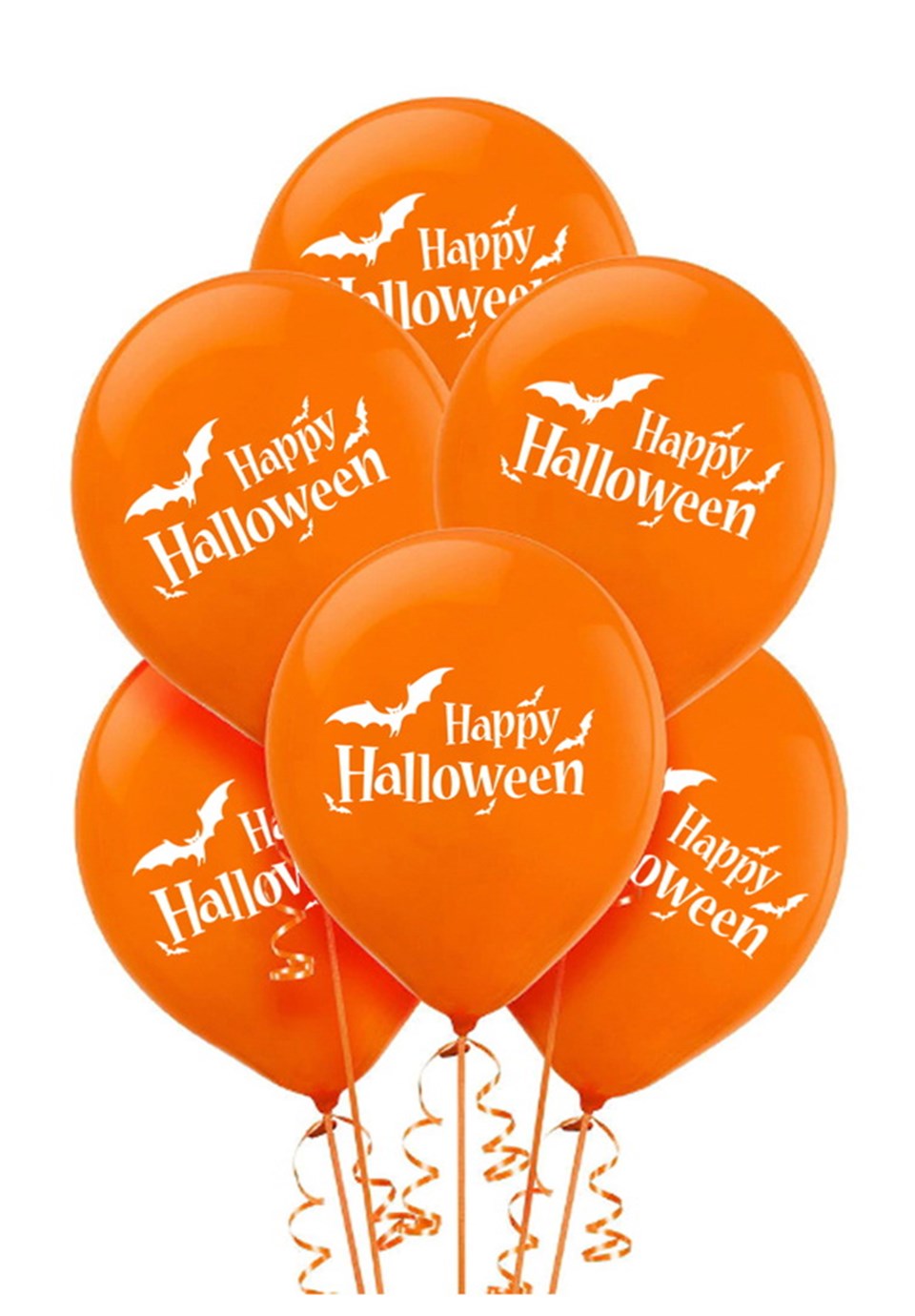 Cadılar Bayramı - Happy Halloween ve Yarasa Baskılı Balon 10'lu