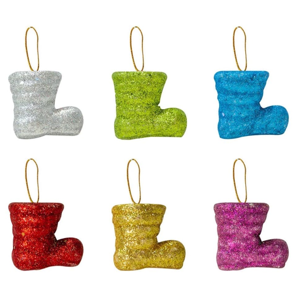 Çam Ağacı Süsü Noel Çizmesi 4cm 6lı