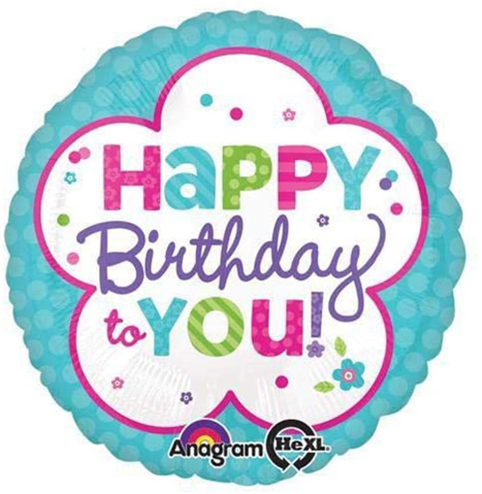 Çiçekler Happy Birthday, Folyo Balon