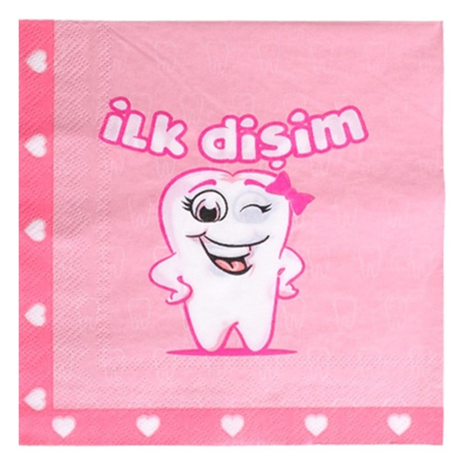 Diş Partisi Pembe Peçete