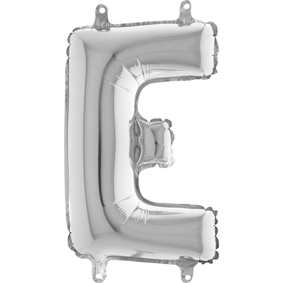E Harf Folyo Balon Mini Gümüş (35 cm)