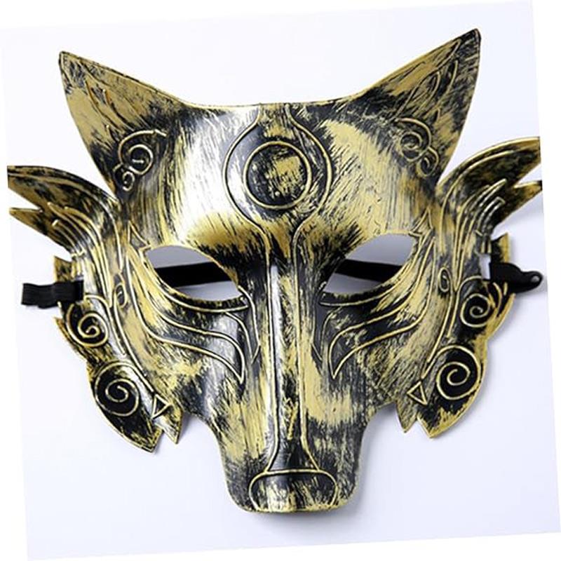 Gold Eskitme Kurt Hayvan Maske Plastik