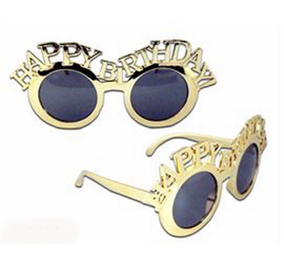 Gold Happy Birthday Parti Gözlük