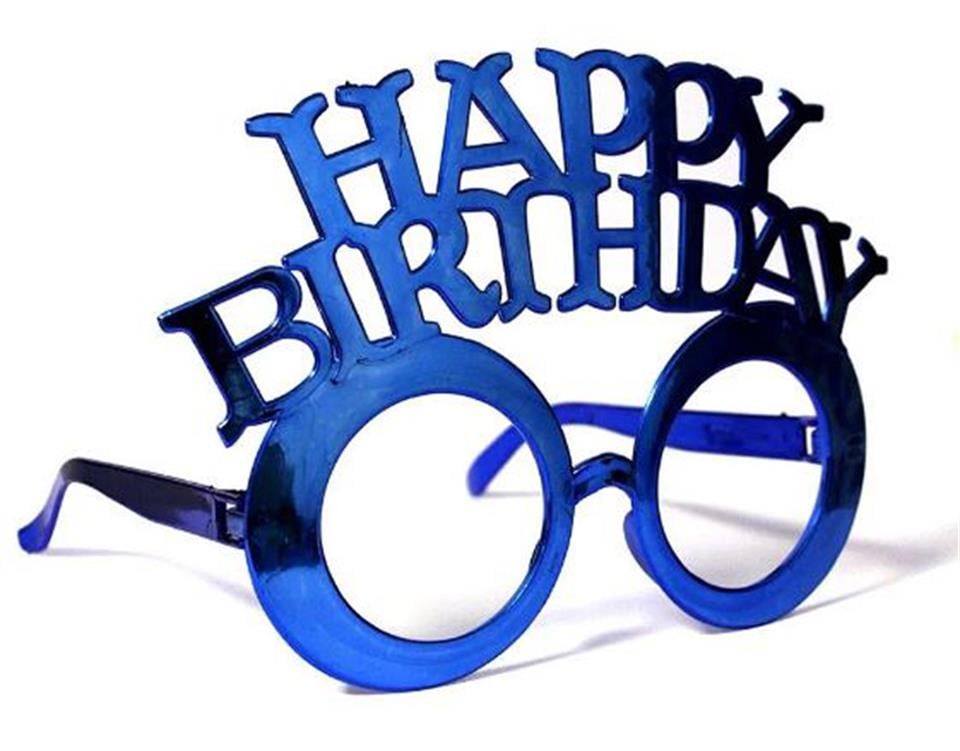 Gözlük Happy Birthday, Mavi