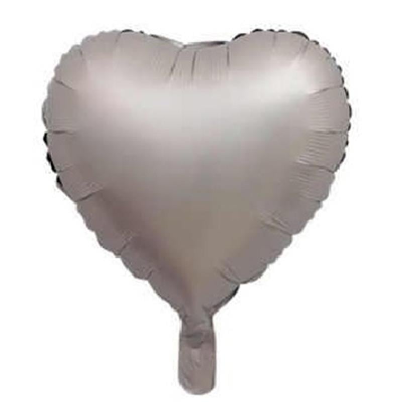 Gümüş Saten Kalp Balon 18