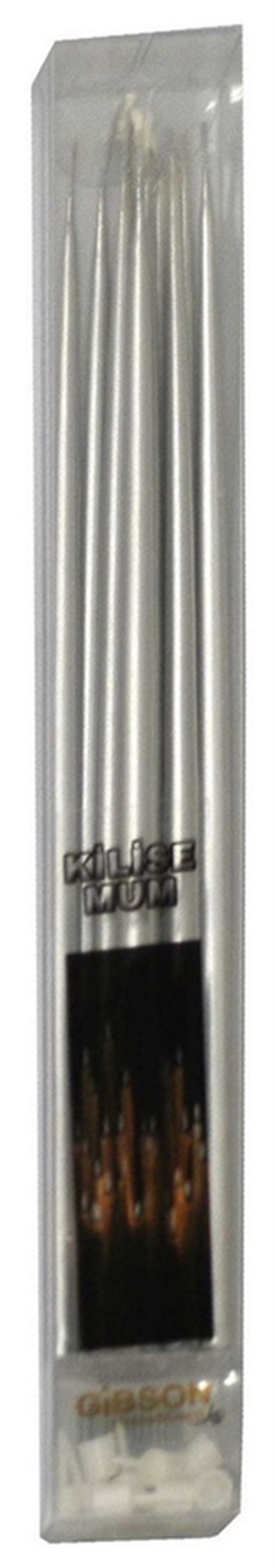 Gümüş Uzun Altlıklı Mum 10'lu