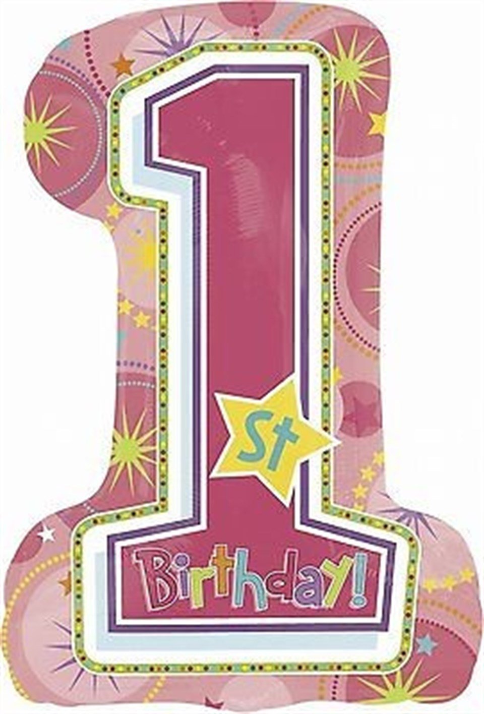 Güzel 1yaş Pembe, Supershape Folyo Balon