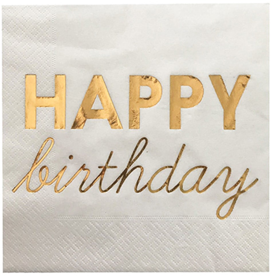 Happy Birthday Gold Peçete 16lı
