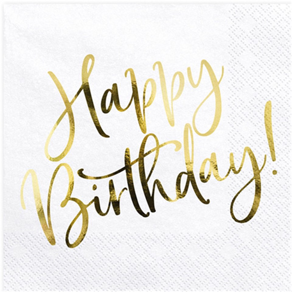 Happy Birthday Gold Peçete 20li