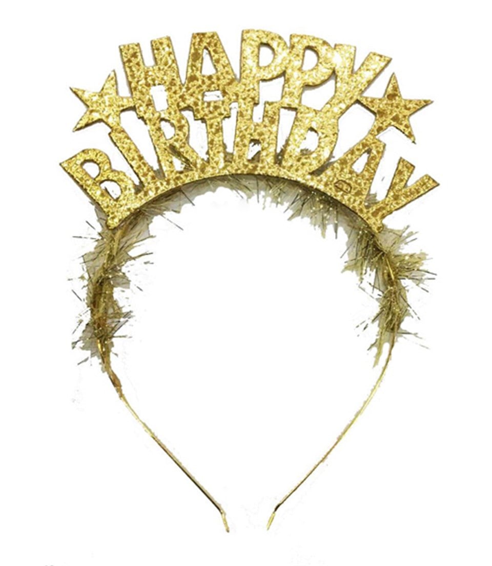 Happy Birthday Gold Taç