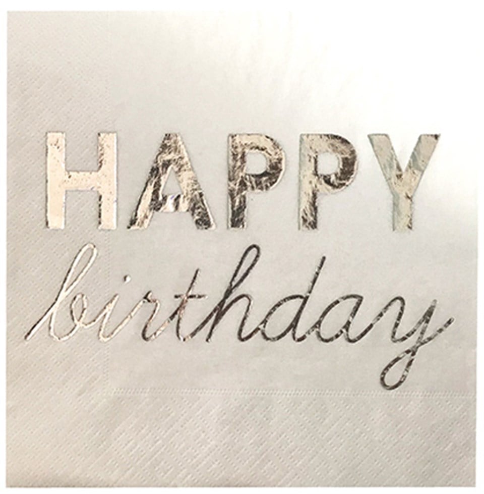 Happy Birthday Gümüş Peçete 16lı