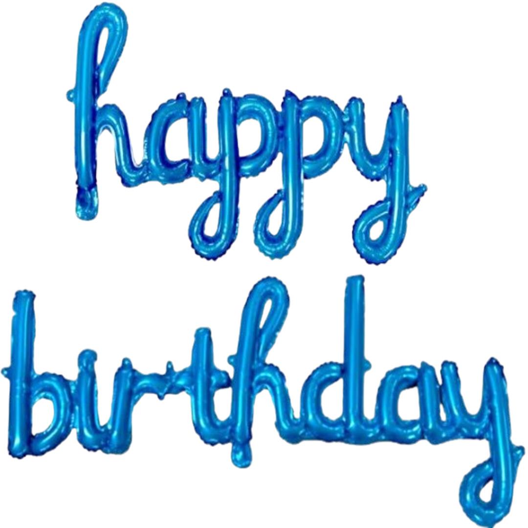 Happy Birthday İmza, Folyo Balon Mavi