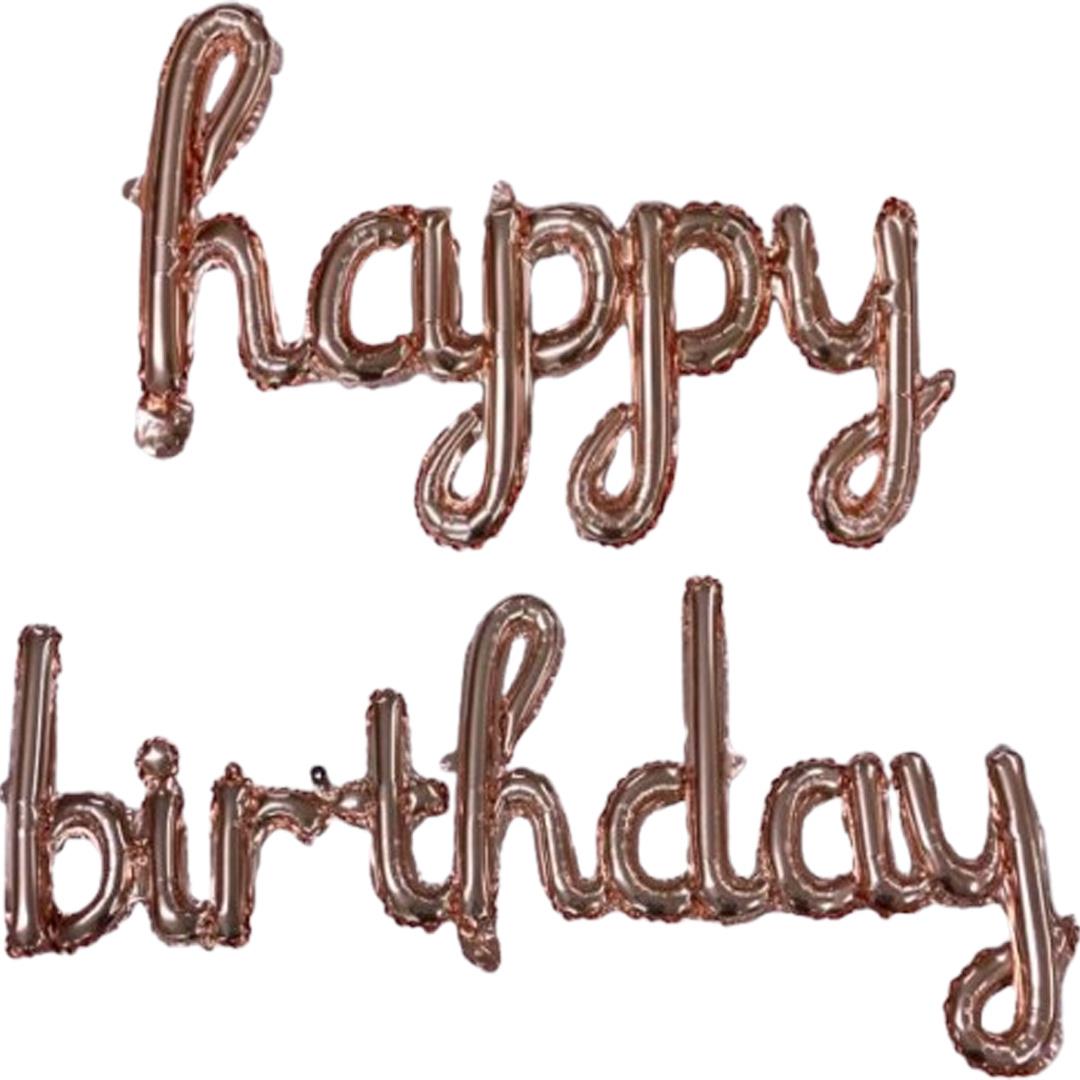 Happy Birthday İmza, Folyo Balon Rose