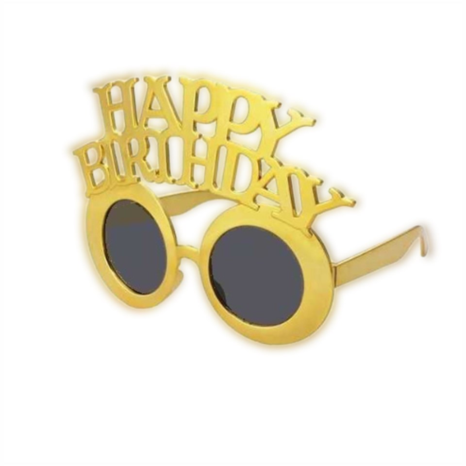 Happy Birthday Parti Gözlük Gold